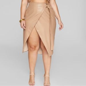 Fashion to Figure Eva Faux Leather Wrap Skirt